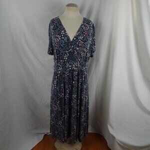 L.L. Bean Women Leaf Print Dress Size 1X REG